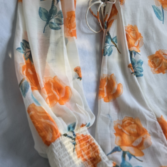 Floral Orange and Green Dress - Picture 2 of 7